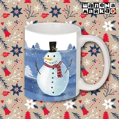 Снеговик Акварель